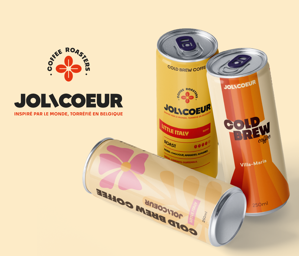 Confection de différents packagings pour une canette de café